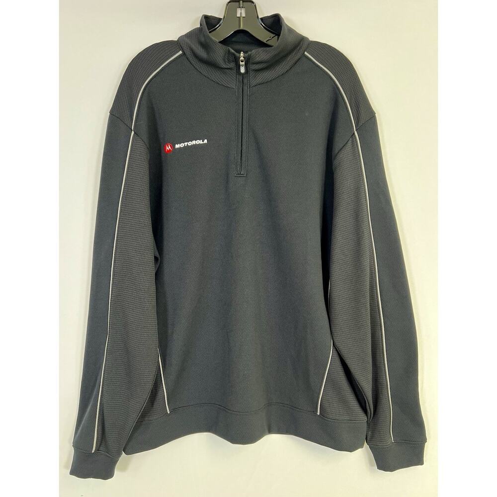 Cutter‎ & Buck DryTech Mens XL 1/4 Zip Pullover Black Motorola